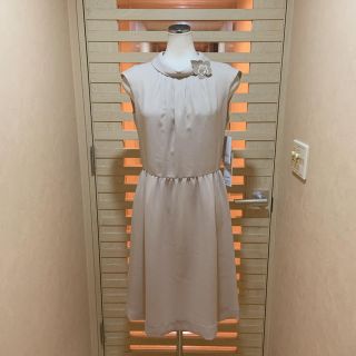 ハナエモリ(HANAE MORI)のハナエモリ（ALMA EN ROSE）新品 11号規格　ベージュ系ワンピース(ひざ丈ワンピース)