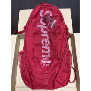 シュプリーム(Supreme)のsupreme backpack 20ss Dark Red 赤 ステッカー付☆(バッグパック/リュック)