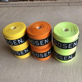 ゴーセン(GOSEN)のGOSENグリップテープ 黄オレンジ フラッシュイエロー 各2個計6個(バドミントン)