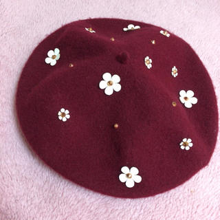 お花たくさん♡ベレー帽(ハンチング/ベレー帽)