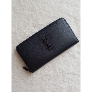 サンローラン(Saint Laurent)のSAINT LAURENT サンローラン クロコ モノグラム ジップ 長財布(長財布)