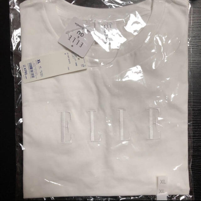 GU(ジーユー)のGU × ELLE コラボTシャツ　XL レディースのトップス(Tシャツ(半袖/袖なし))の商品写真