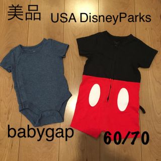 ディズニー(Disney)のUSAディズニーパークス なりきり ミッキー ロンパース&GAPセット60/70(ロンパース)