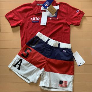 チャンピオン(Champion)の新品M  Champion（チャンピオン） ゴルフショーツ&シャツ　上下セット(ウエア)