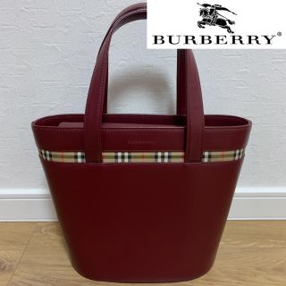 バーバリー(BURBERRY)のバーバリー　Burberry ノバチェック ハンドバッグ　ボルドー(ハンドバッグ)