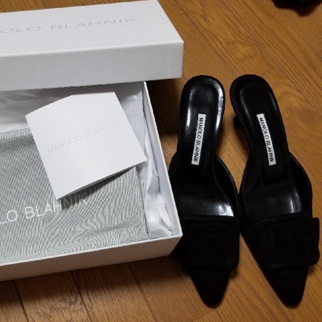 MANOLO BLAHNIK(マノロブラニク)のマノロブラニク　メイセール　パンプス　確実正規品　35.5 美品　ブラック レディースの靴/シューズ(ハイヒール/パンプス)の商品写真