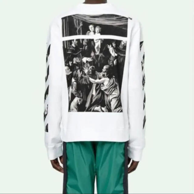 OFF-WHITE(オフホワイト)の新品20SS OFF-WHITE カラヴァッジョ スクエア スウェット XL 白 メンズのトップス(スウェット)の商品写真