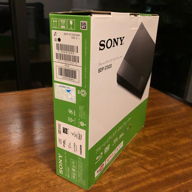 SONY(ソニー)の未使用新品　Sony ブルーレイディスクプレーヤー　BDP-S1500 スマホ/家電/カメラのテレビ/映像機器(ブルーレイプレイヤー)の商品写真