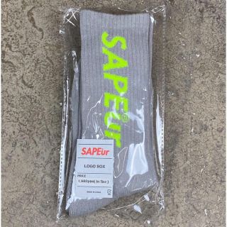 SAPEur サプール LOGO SOX グレー ロゴ ソックス 25〜29㎝(ソックス)