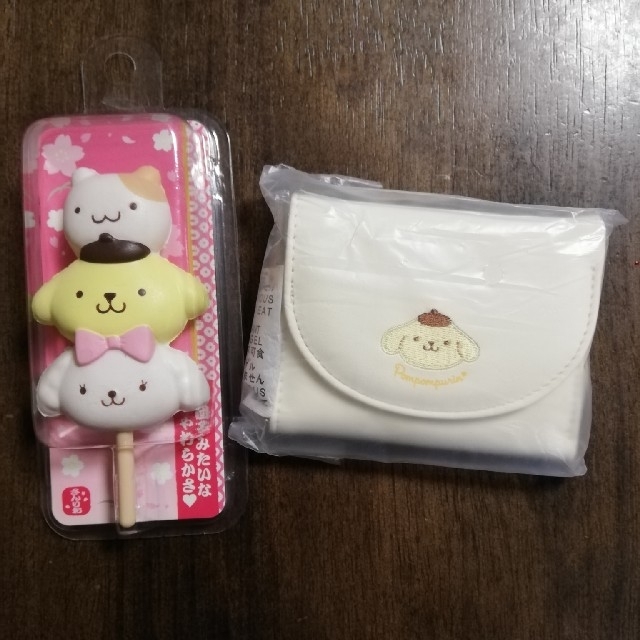 ポムポムプリン　財布　&　お団子マスコット　サンリオ レディースのファッション小物(財布)の商品写真