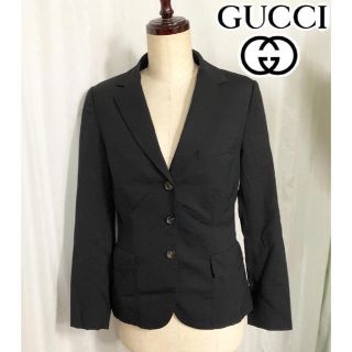 グッチ(Gucci)のグッチ GUCCI 黒のジャケット 38(テーラードジャケット)