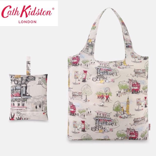 Cath Kidston(キャスキッドソン)の入手困難  ※  キャスキッドソン  折り畳み エコバッグ  ロンドン街並 柄 レディースのバッグ(エコバッグ)の商品写真