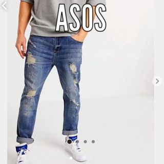 エイソス(asos)の日本未入荷ASOSクラッシュ＆ウォッシュ加工28インチデニム(デニム/ジーンズ)