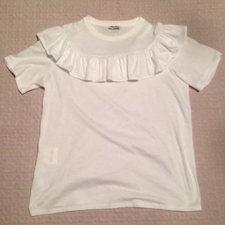 ミュウミュウ(miumiu)のフリルTシャツ(Tシャツ(半袖/袖なし))