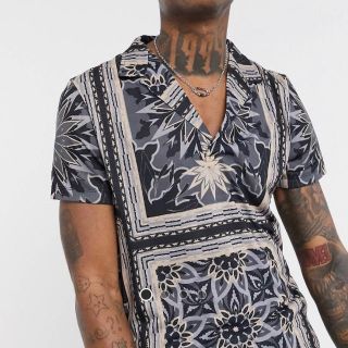 エイソス(asos)の日本未入荷ASOSモードプリント　シャツ(シャツ)