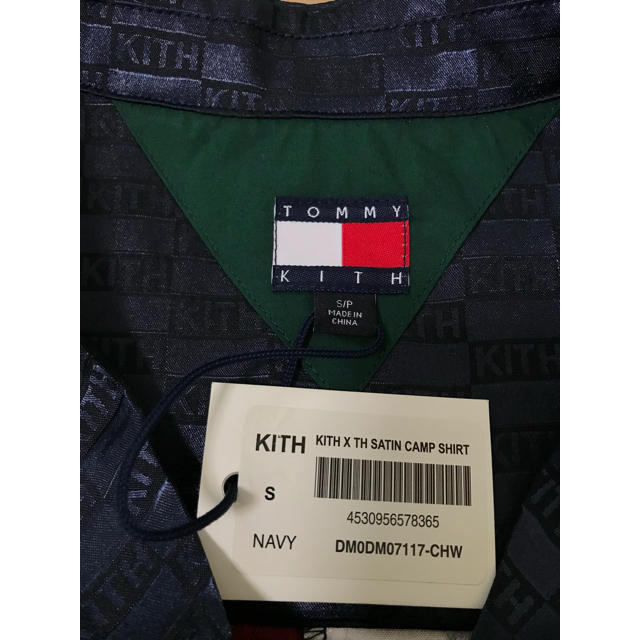 S】KITH X TOMMY HILFIGER SATIN SHIRT 紺の通販 by 's shop｜ラクマ