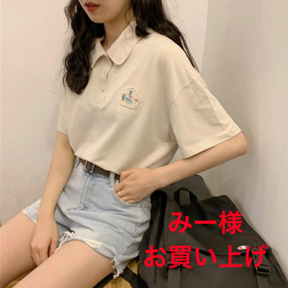 ゴゴシング(GOGOSING)の[ベージュ✨]砂漠のオアシス　刺繍　ポロシャツ　韓国(ポロシャツ)