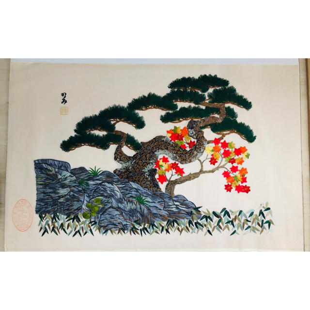 日本刺繍 刺繍絵 ハンドメイドのハンドメイド その他(その他)の商品写真