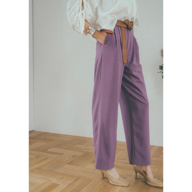 Ameri VINTAGE(アメリヴィンテージ)の【CLANE】 basic tuck pants purple サイズ1 レディースのパンツ(カジュアルパンツ)の商品写真