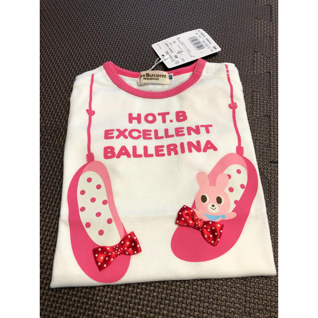 HOT BISCUITS(ホットビスケッツ)のミキハウス  Tシャツ　80 新品　リボン キッズ/ベビー/マタニティのベビー服(~85cm)(Ｔシャツ)の商品写真