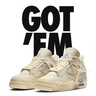 ナイキ(NIKE)のoff-white×NIKE AIR JORDAN4 "sail"26.0cm(スニーカー)