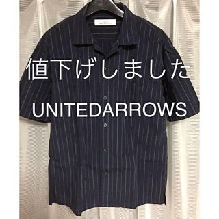 ユナイテッドアローズ(UNITED ARROWS)のユナイテッドアローズ メンズ 半袖シャツ ピンストライプ黒(シャツ)