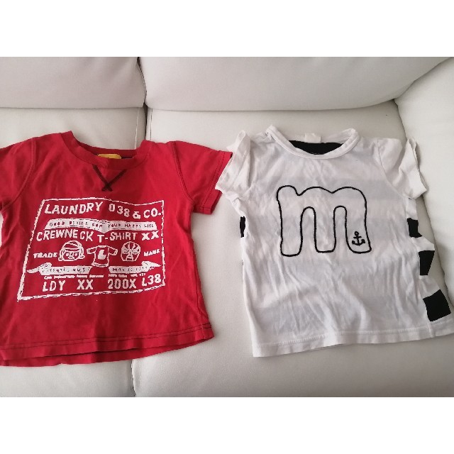 mou jon jon(ムージョンジョン)のLaundryとmou jon jonの100サイズの半袖2枚 キッズ/ベビー/マタニティのキッズ服男の子用(90cm~)(Tシャツ/カットソー)の商品写真