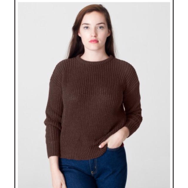 American Apparel(アメリカンアパレル)のアメアパ Brown ニットプルオーバー レディースのトップス(ニット/セーター)の商品写真