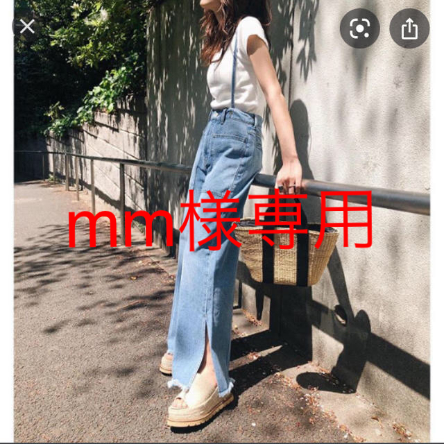 moussy ストラップワイドデニム