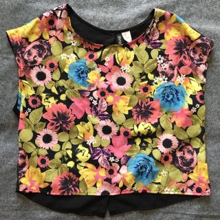 エイチアンドエム(H&M)のH&M シフォンシャツ 花柄 S(シャツ/ブラウス(半袖/袖なし))