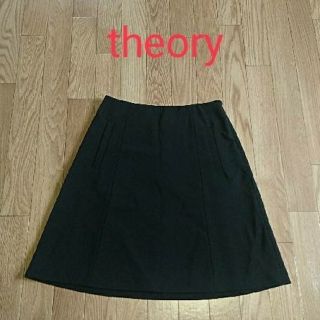 セオリー(theory)のきよ様専用☆ 美品☆ theory ひざ丈スカート Mサイズ(2) ブラック(ひざ丈スカート)