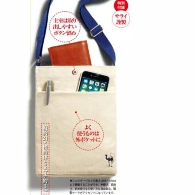 サライ 8月号付録 帆布肩掛けバッグ メンズのバッグ(ショルダーバッグ)の商品写真