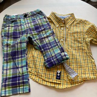 ベビーギャップ(babyGAP)のSALE❣️baby GAP   チェックセット　80(シャツ/カットソー)