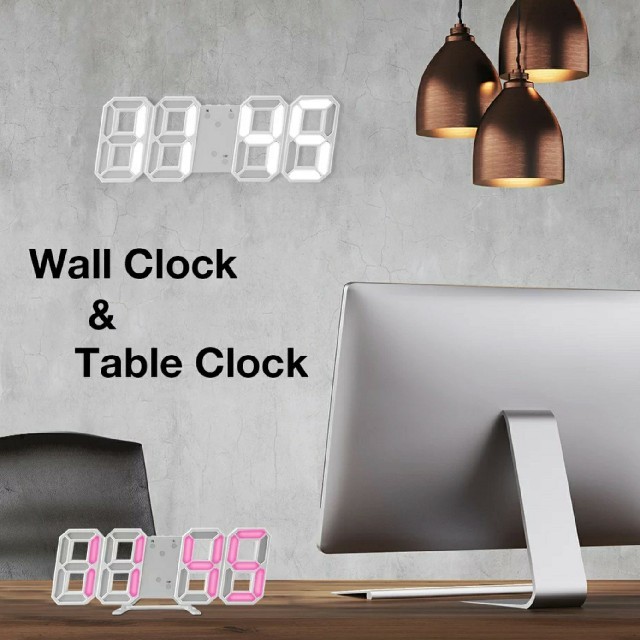人気 3D ウォールクロック テーブルクロック LED 壁時計 置時計 インテリア/住まい/日用品のインテリア小物(置時計)の商品写真