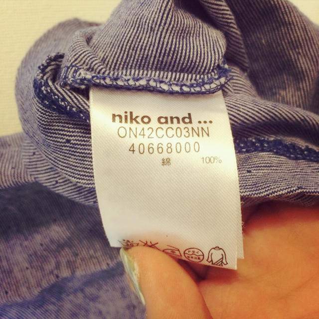 niko and...(ニコアンド)のニコアンド＊ボーダードットTシャツ レディースのトップス(Tシャツ(半袖/袖なし))の商品写真