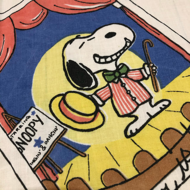 SNOOPY(スヌーピー)のレア❗️🌜ビンテージ ハギレ 🌛スヌーピー  スナップ　シーツ ハンドメイドの素材/材料(生地/糸)の商品写真