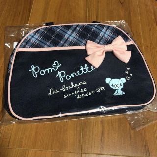 ポンポネット(pom ponette)のポンポネット　チェック＆リボンバッグ(トートバッグ)