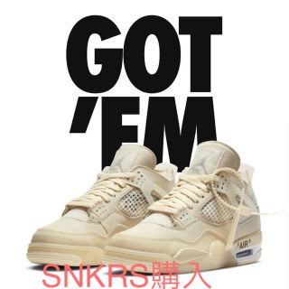 ナイキ(NIKE)のoffwhite nike Air Jordan 4 Sail 25  即日発送(スニーカー)