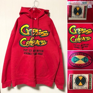 クロスカラーズ(CROSS COLOURS)の大人気❗️CROSS COLOURS クロスカラーズ ビッグサイズ パーカー 赤(パーカー)