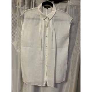 デミルクスビームス(Demi-Luxe BEAMS)のDemi-Luxe  BEAMS  白Linen 100% サイズ38(シャツ/ブラウス(半袖/袖なし))