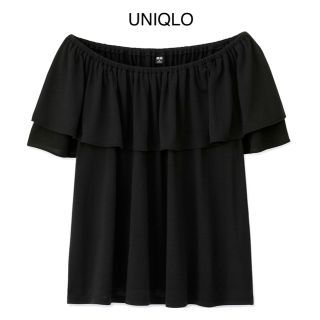 ユニクロ(UNIQLO)のユニクロ ２WAYラッフルオフショルダーＴ(半袖)(Tシャツ(半袖/袖なし))