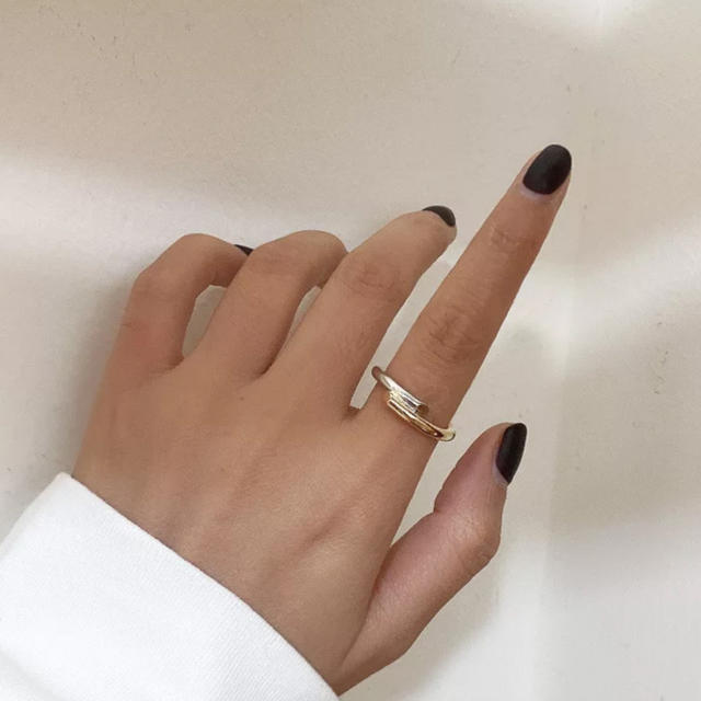 Adam et Rope'(アダムエロぺ)のContrast double ring No.228 レディースのアクセサリー(リング(指輪))の商品写真