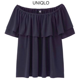 ユニクロ(UNIQLO)のユニクロ ２WAYラッフルオフショルダーＴ(半袖)(Tシャツ(半袖/袖なし))