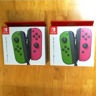 ニンテンドースイッチ(Nintendo Switch)の2個 ジョイコン Joy-Con ネオングリーン/ネオンピンク(その他)