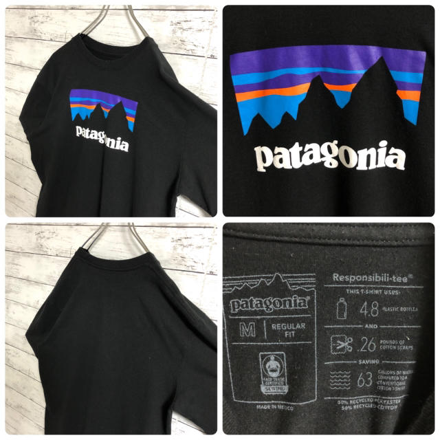 patagonia(パタゴニア)の【超人気】パタゴニア☆ビッグロゴ　ブラック　半袖Tシャツ　メキシコ製 メンズのトップス(Tシャツ/カットソー(半袖/袖なし))の商品写真