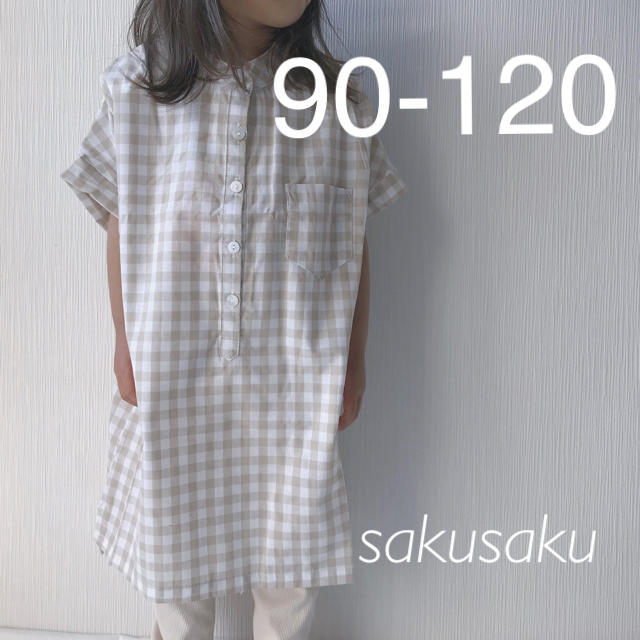 ギンガムチェックワンピース　90 100 110 120 キッズ/ベビー/マタニティのキッズ服女の子用(90cm~)(ワンピース)の商品写真