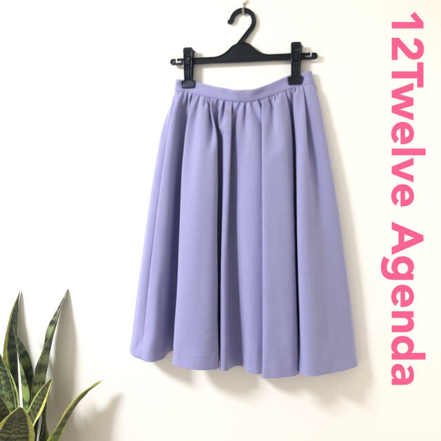 12Twelve Agenda(トゥエルブアジェンダ)の12twelve agenda スカート　パープル　紫 レディースのスカート(ひざ丈スカート)の商品写真