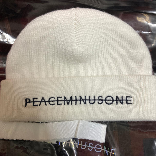PEACEMINUSONE(ピースマイナスワン)のPMO KNIT CAP #2 White 正規品 メンズの帽子(ニット帽/ビーニー)の商品写真