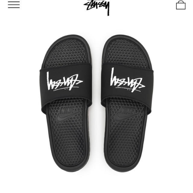 サンダル25.0 黒 STUSSY / NIKE SLIDE SANDALS