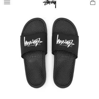 ステューシー(STUSSY)の25.0 黒 STUSSY / NIKE SLIDE SANDALS(サンダル)